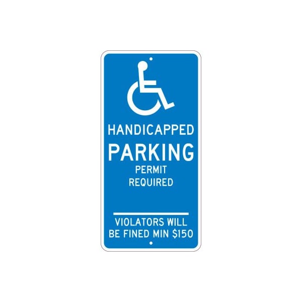 NMC Traffic Sign, Reserved Parking Connecticut, 24in X 12in, Blue